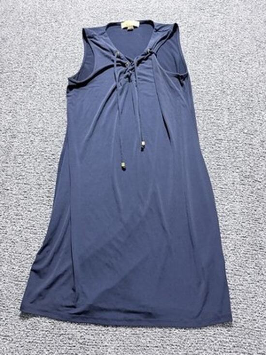 Michael Kors Dresses & Skirts - Michael Kors Blue Sleeveless Sz M, Preppy, Casual, Lace-Up Neck, Chic Dress.